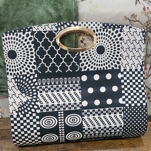 Black and White Geometric Tote Bag